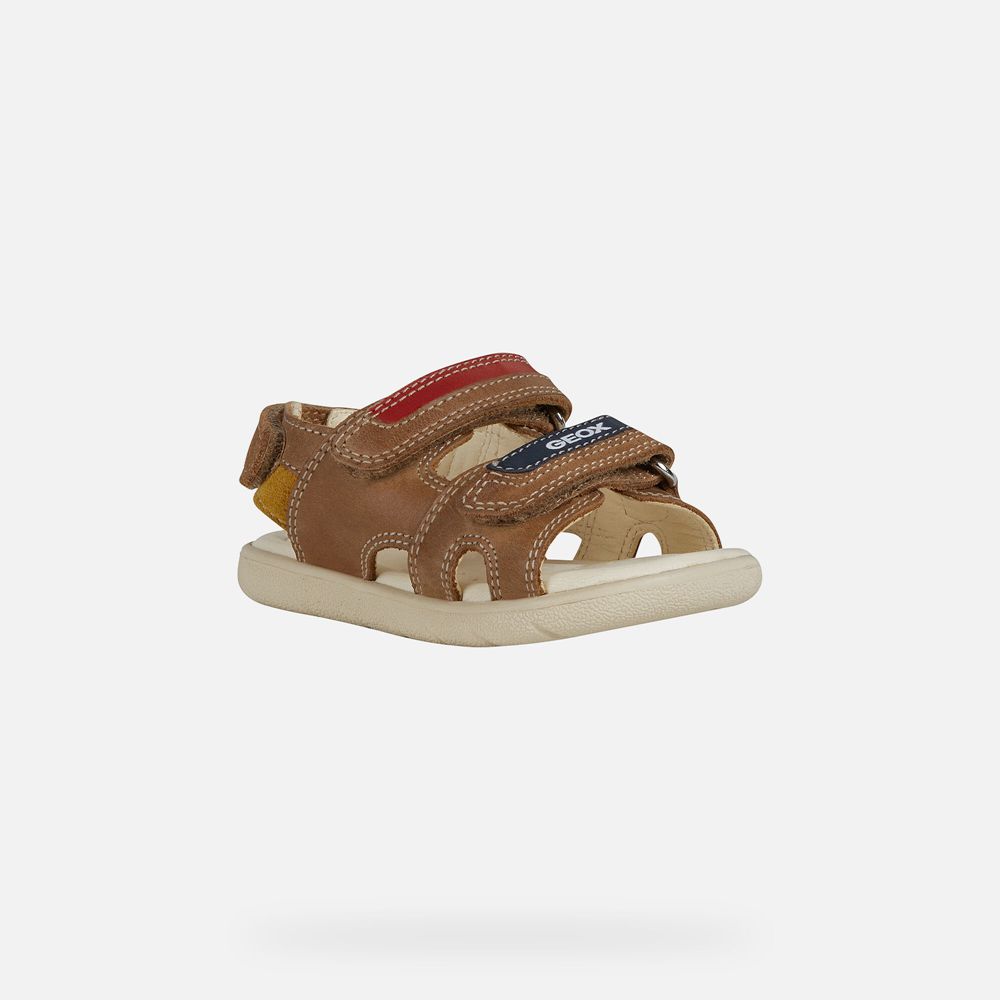 Geox Sandals Brown Alul Boy - Geox Baby Shoes - BFHJRP359